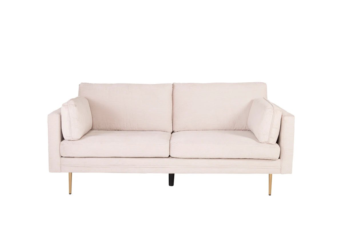 Venture Design Boom 3‑sits Soffa Beige – Tidlös Manchesterdesign med Modern 50‑talskänsla
