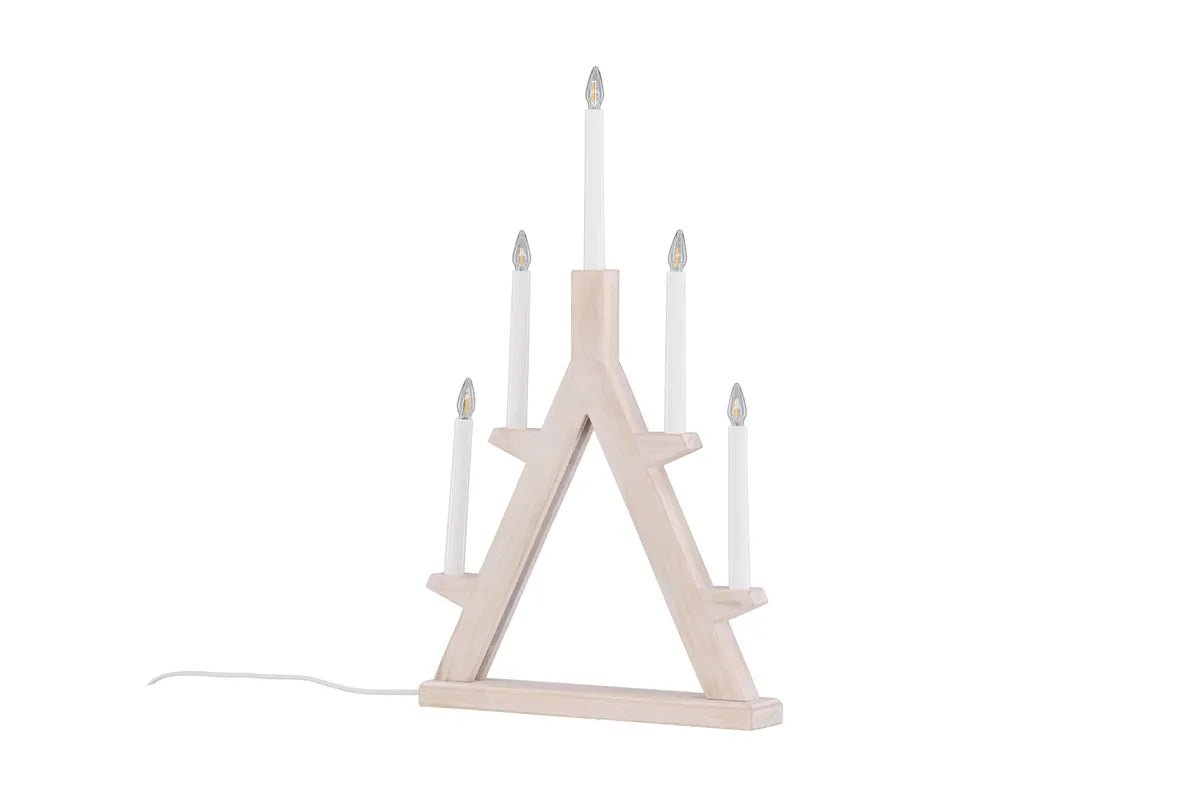 Venture Design Val Thorens Adventsljusstake   – Nordisk Design i Vit  Fem Lampor