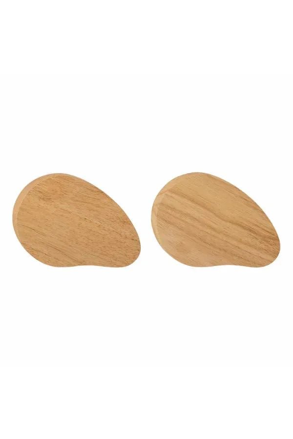 Bloomingville Gong Skärbräda Set 2-pack – Natur Gummiträ 23,5×16,5 cm