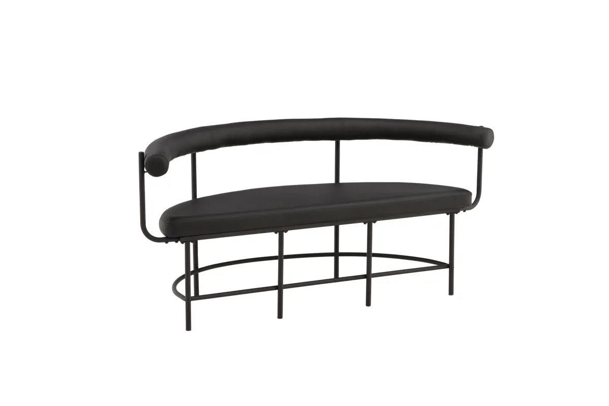 Venture Design Stallhagen Bänk Svart – Modern Halvmåneformad Design