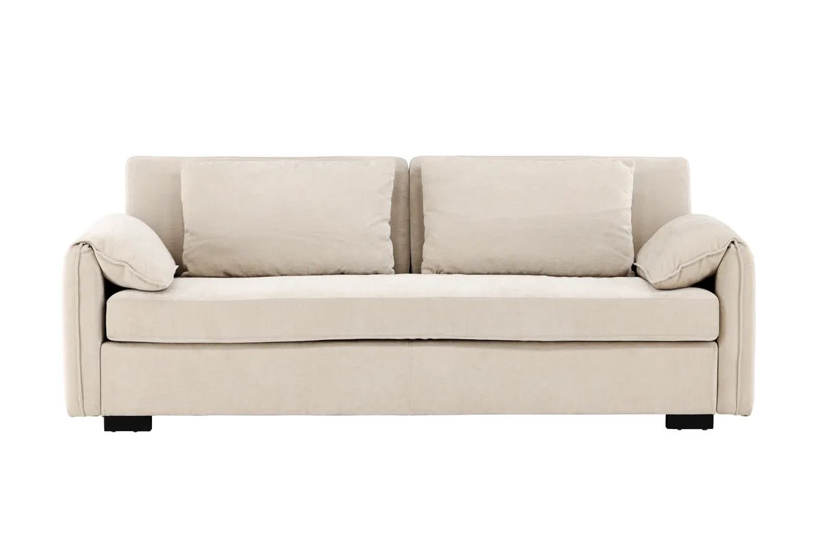 Venture Design Malva 3‑sits Soffa Beige – Ombonad Design med Mjuka Armstöd och Tidlös Komfort